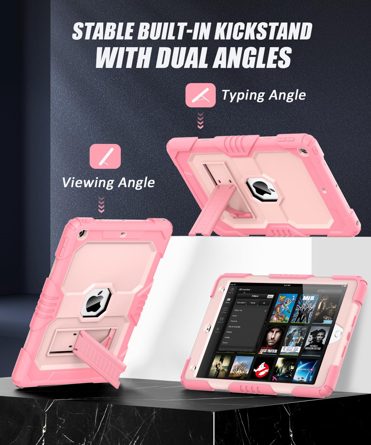 Okp Case For Ipad 9Th/ 8Th/ 7Th Generation (2021/2020/2019), Heavy Duty 10.2 Ipad Shockproof Rugged Protective Cover With Built